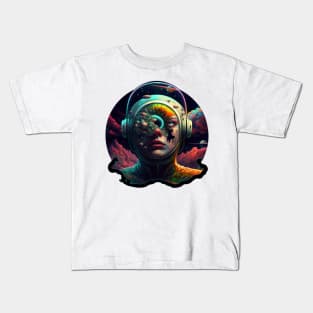 Astronaut|Trippy|Dark| Kids T-Shirt